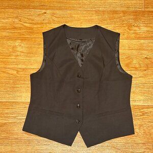 Satin Black Vest - Women's - Size M (6)